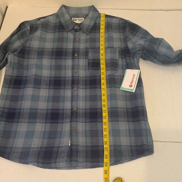 Marmot Men Fairfax Novelty Lightweight Flannel Shirt Medium NWT Arctic Navy - Picture 9 of 12